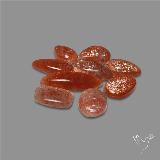 Indian Confetti Sunstone Cabochons Lot