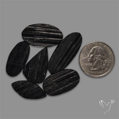 Raw Face Black Tourmaline Lot