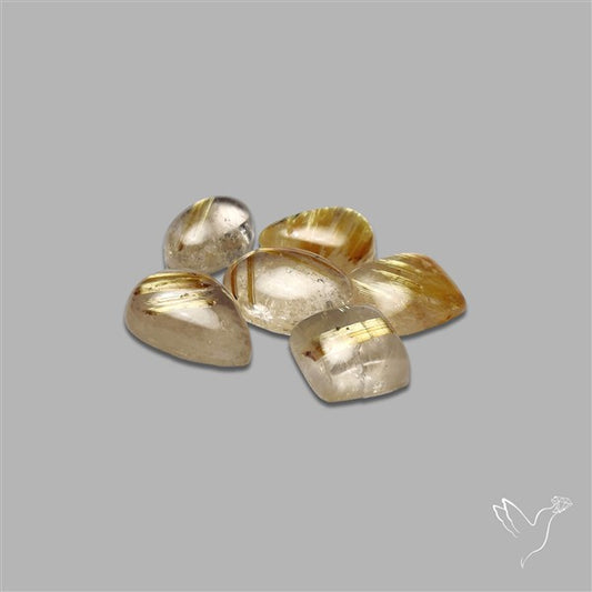 Golden Rutilated Quartz Cabochons Lot