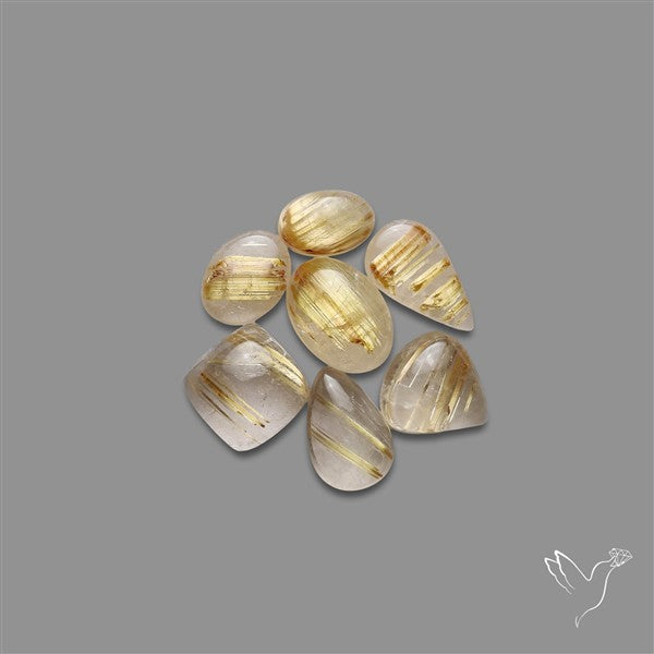 Golden Rutilated Quartz Cabochons Lot