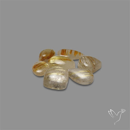 Golden Rutilated Quartz Cabochons Lot