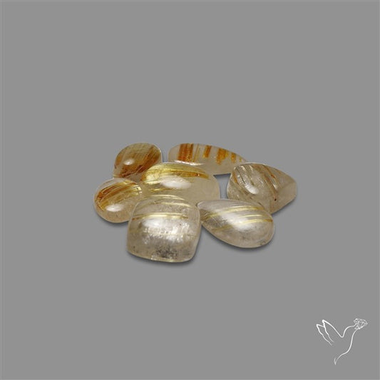 Golden Rutilated Quartz Cabochons Lot