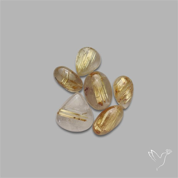 Golden Rutilated Quartz Cabochons Lot