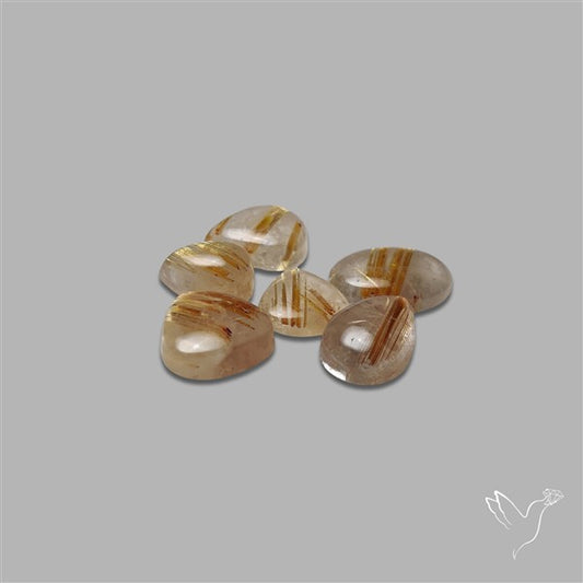 Golden Rutilated Quartz Cabochons Lot