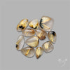 Star Golden Rutilated Quartz Cabochons Lot with Rare Hematite Inclusions