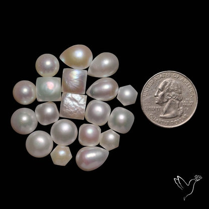 Natural Fresh Water Pearl Cabochons Lot