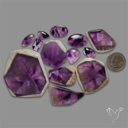 Trapiche Amethyst Slices Lot