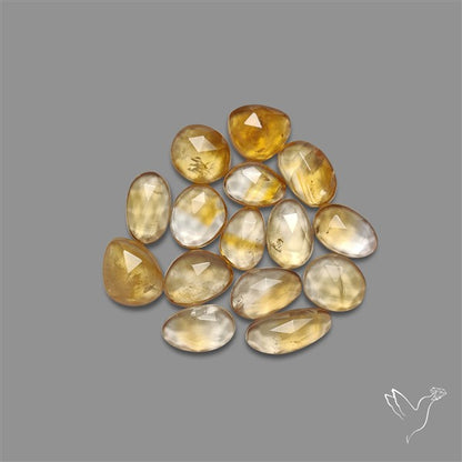 Rose Cut Citrine With Quartz Gemstones Lot
