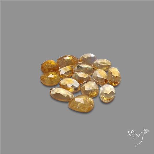 Rose Cut Citrine With Quartz Gemstones Lot