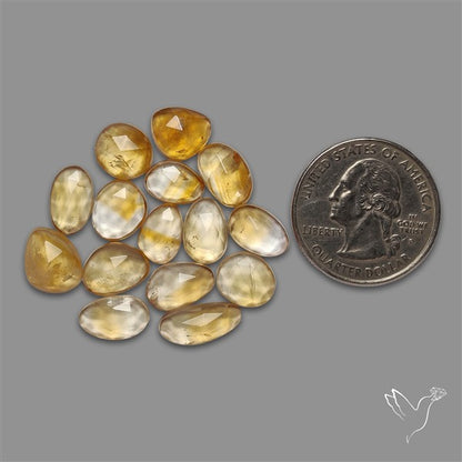Rose Cut Citrine With Quartz Gemstones Lot