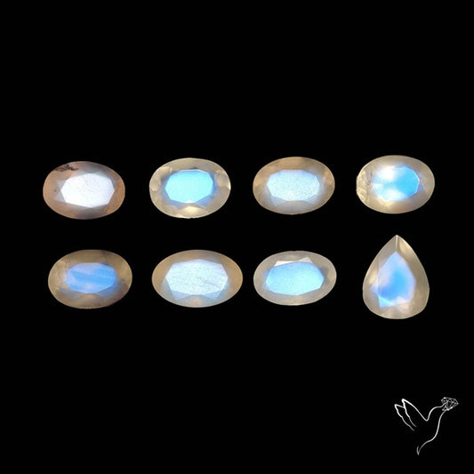 African Blue Moonstone Faceted Lot