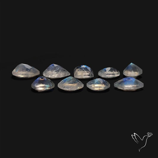 Faceted Rainbow Moonstones Lot