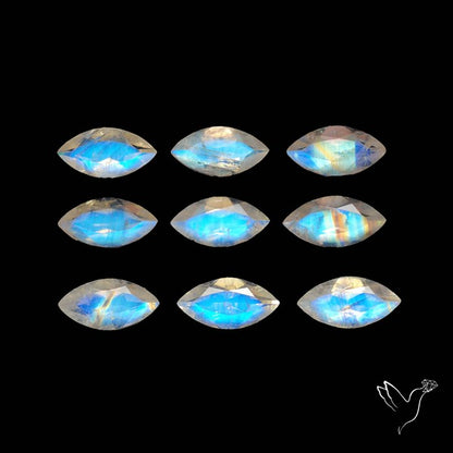 Faceted Rainbow Moonstones Lot