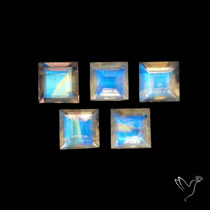 Faceted Rainbow Moonstones Lot