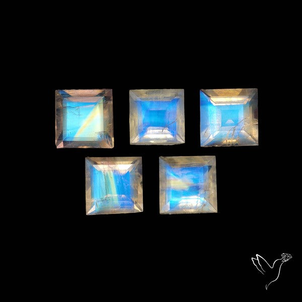 Faceted Rainbow Moonstones Lot
