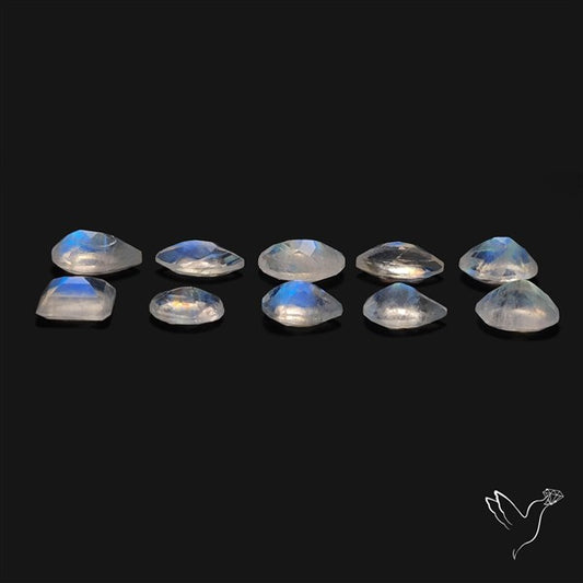 Faceted Rainbow Moonstones Lot