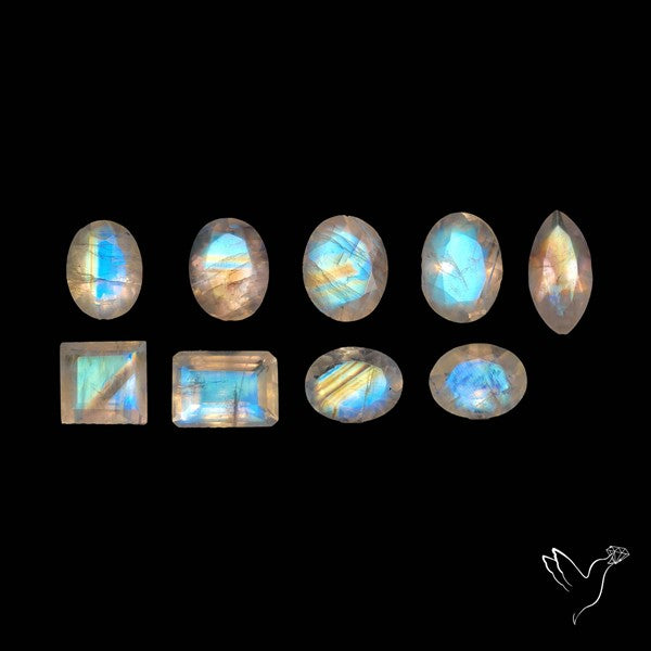 Faceted Rainbow Moonstones Lot