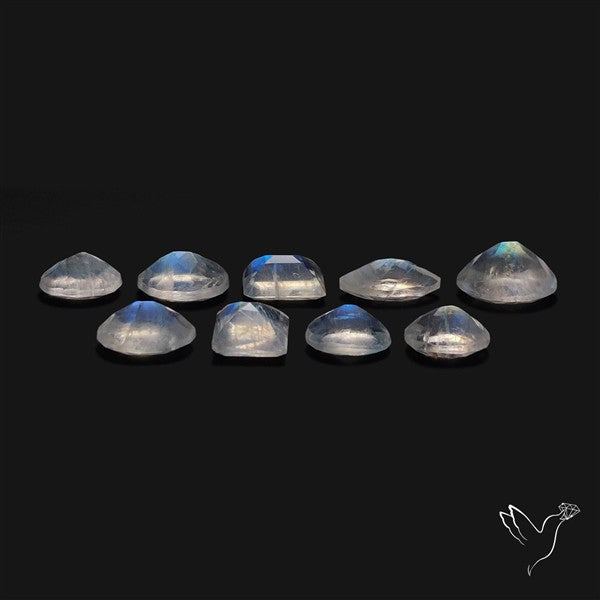 Faceted Rainbow Moonstones Lot
