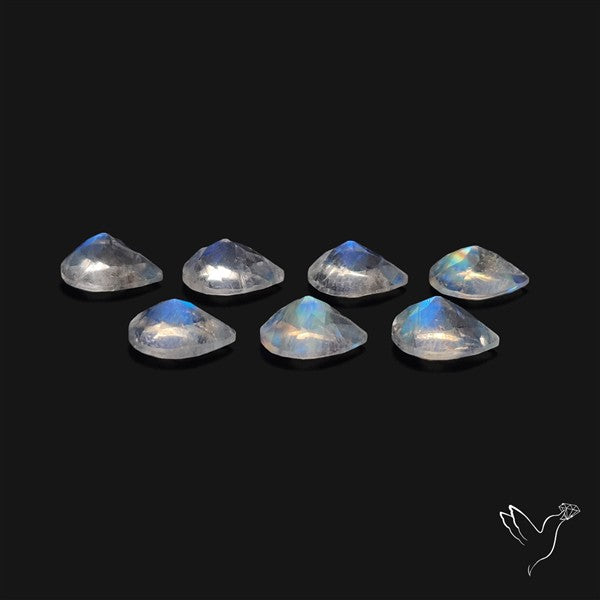 Faceted Rainbow Moonstones Lot