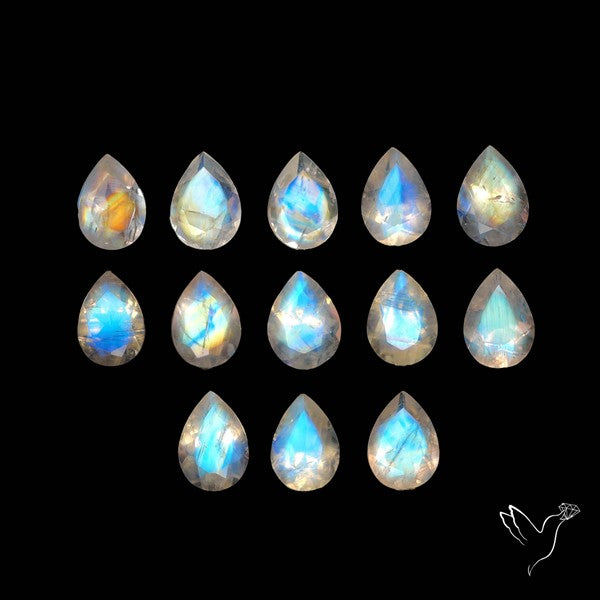 Faceted Rainbow Moonstones Lot