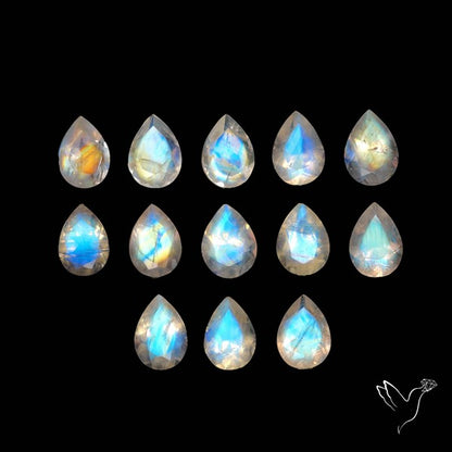 Faceted Rainbow Moonstones Lot
