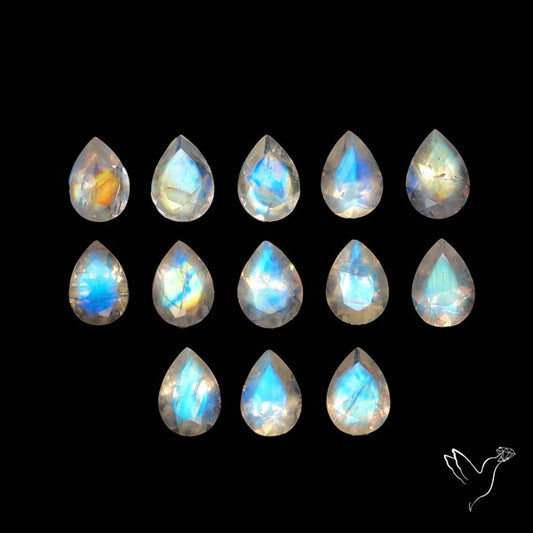 Faceted Rainbow Moonstones Lot