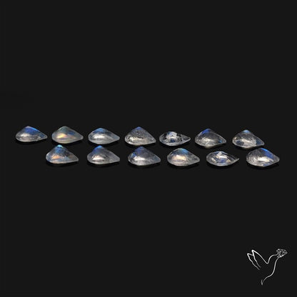 Faceted Rainbow Moonstones Lot