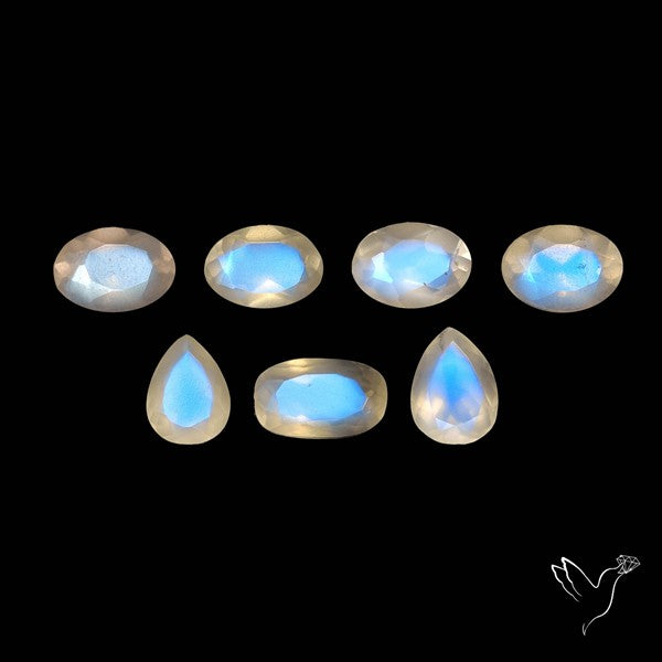 African Blue Moonstone Faceted Lot