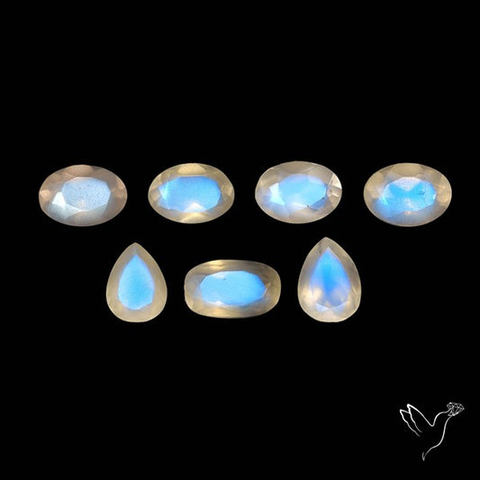 African Blue Moonstone Faceted Lot
