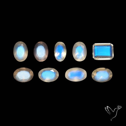 African Blue Moonstone Faceted Lot