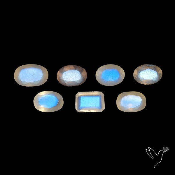 African Blue Moonstone Faceted Lot