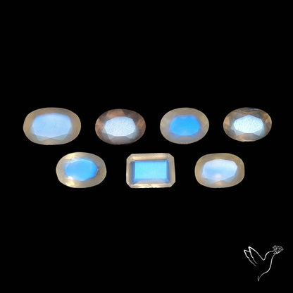 African Blue Moonstone Faceted Lot
