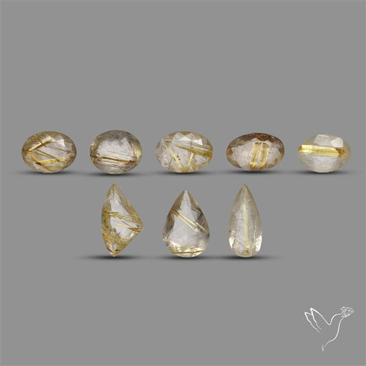 Faceted Golden Rutilated Quartz Set