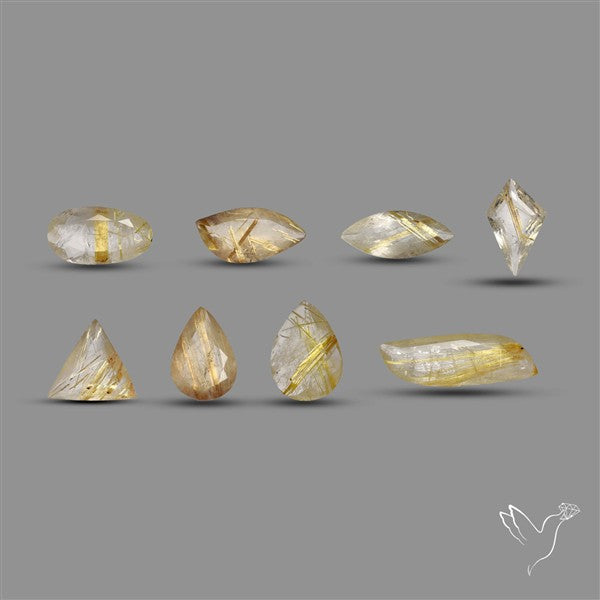 Faceted Golden Rutilated Quartz Set