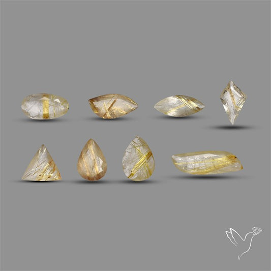 Faceted Golden Rutilated Quartz Set