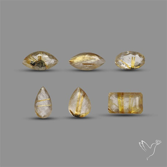Faceted Golden Rutilated Quartz Set
