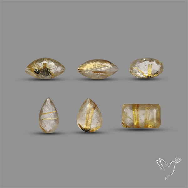 Faceted Golden Rutilated Quartz Set