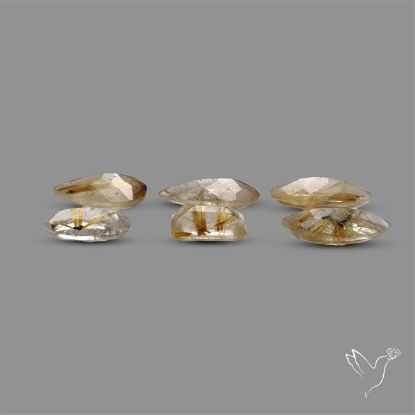 Faceted Golden Rutilated Quartz Set