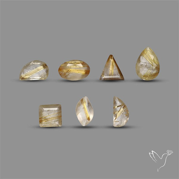 Faceted Golden Rutilated Quartz Set