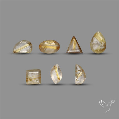 Faceted Golden Rutilated Quartz Set