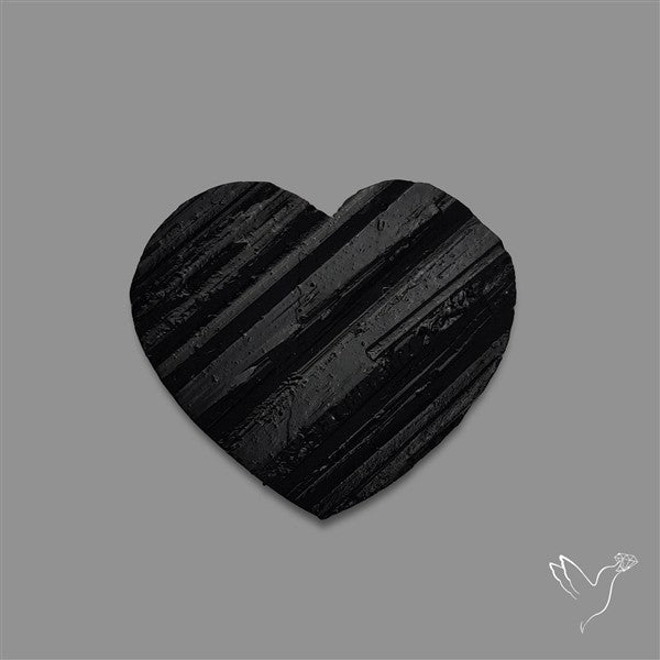 Raw Face Black Tourmaline Heart
