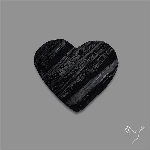 Raw Face Black Tourmaline Heart