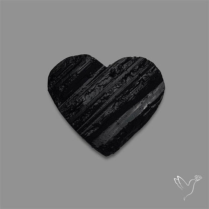 Raw Face Black Tourmaline Heart