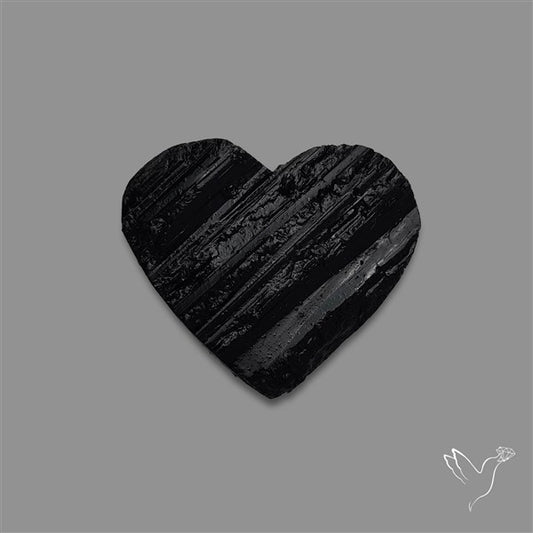 Raw Face Black Tourmaline Heart