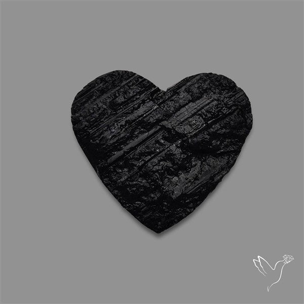 Raw Face Black Tourmaline Heart