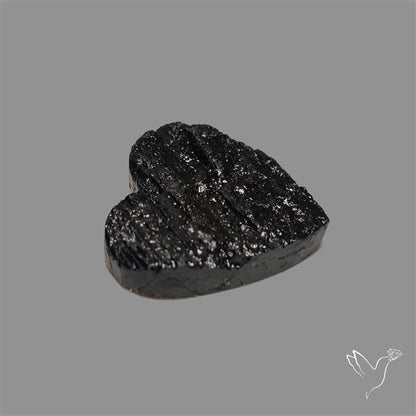 Raw Face Black Tourmaline Heart