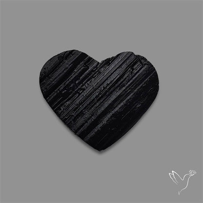 Raw Face Black Tourmaline Heart