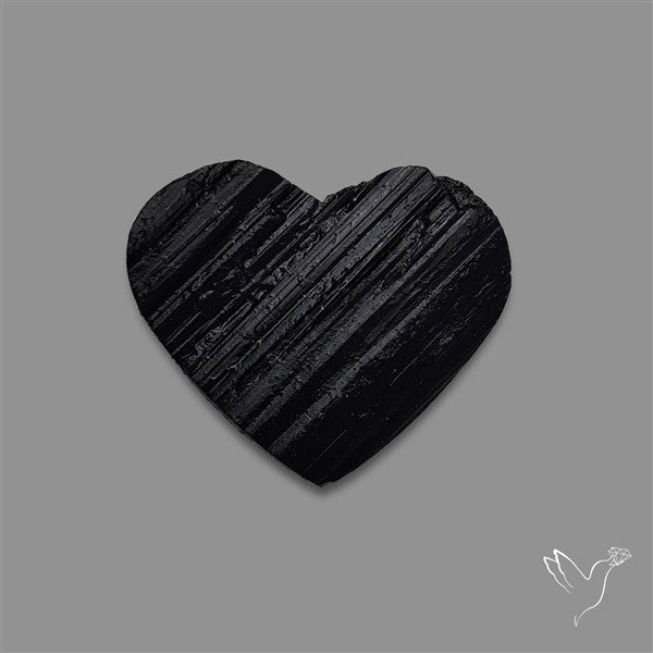 Raw Face Black Tourmaline Heart