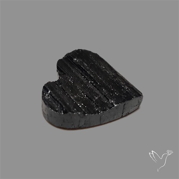 Raw Face Black Tourmaline Heart