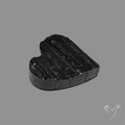 Raw Face Black Tourmaline Heart